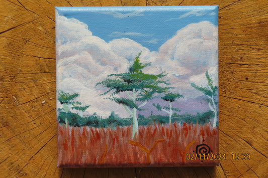 5x5 in. Acrylic on Canvas "Big Cypress" Universe (2024)